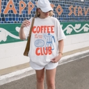 Small White Coffee Club Shirt, Comfort Colors Tee, Coffee Graphic Tee, Coffee Lover Gift