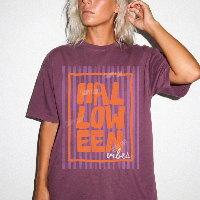 Halloween Vibes Shirt, Halloween Graphic Tee, Preppy Halloween Shirt, Womens Halloween, Comfort Colors® Halloween Tshirt
