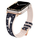 Midnight Blue 38/40/41/42(Series 10/11)mm Sparkling Slim Silicone Bands for Apple Watch 38/40/41mm and 42/44/45/46/49mm All Series Bling Replacement Strap  for iWatch Series 10/9/8/7/6/5/4/3/2/1/SE