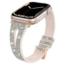 Gray 38/40/41/42(Series 10/11)mm Sparkling Slim Silicone Bands for Apple Watch 38/40/41mm and 42/44/45/46/49mm All Series Bling Replacement Strap  for iWatch Series 10/9/8/7/6/5/4/3/2/1/SE