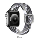 Gray 42(Series 3 2 1)/44/45/46/49mm Nylon Elastic Band for Apple Watch 38/40/41mm and 42/44/45/46/49mm All Series