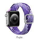 Purple 42(Series 3 2 1)/44/45/46/49mm Nylon Elastic Band for Apple Watch 38/40/41mm and 42/44/45/46/49mm All Series