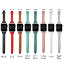 White 42(Series 3 2 1)/44/45/46/49mm Slim Leather Band for Apple Watch 38/40/41mm and 42/44/45/46/49mm All Series