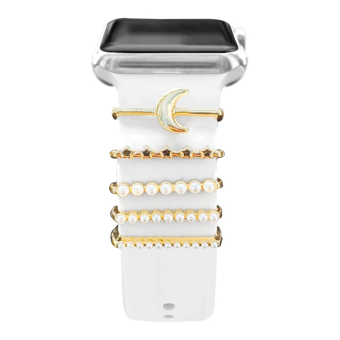 5Pcs Charms for Apple Watch and Galaxy Watch Bands Diamond  Fashionable Accessories