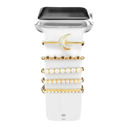 Moon 5Pcs Charms for Apple Watch and Galaxy Watch Bands Diamond  Fashionable Accessories