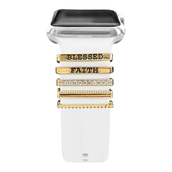 5Pcs Charms for Apple Watch and Galaxy Watch Bands Diamond  Fashionable Accessories