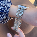  Beaded Bracelet for Apple Watch 38/40/41mm and 42/44/45/46/49mm All Series Fancy Cute Stretchy Elastic Jewelry Strap Replacement for iWatch Series 10/9/8/7/6/5/4/3/2/1/SE