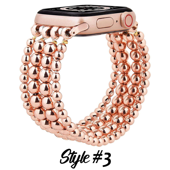 Beaded Bracelet for Apple Watch 38/40/41mm and 42/44/45/46/49mm All Series Fancy Cute Stretchy Elastic Jewelry Strap Replacement for iWatch Series 10/9/8/7/6/5/4/3/2/1/SE