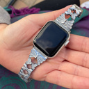  Butterfly Diamond Bracelet for Apple Watch 38/40/41mm and 42/44/45/46/49mm All Series Fancy Cute Stretchy  Adjustable Jewelry Strap Replacement for iWatch Series 10/9/8/7/6/5/4/3/2/1/SE