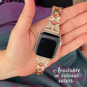  Butterfly Diamond Bracelet for Apple Watch 38/40/41mm and 42/44/45/46/49mm All Series Fancy Cute Stretchy  Adjustable Jewelry Strap Replacement for iWatch Series 10/9/8/7/6/5/4/3/2/1/SE