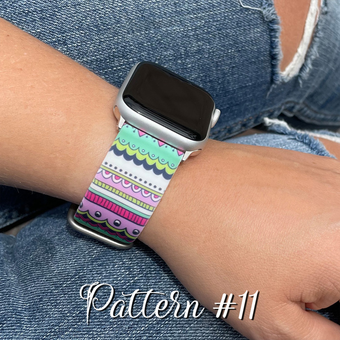  Printed Silicone Bands for Apple Watch 38/40/41mm and 42/44/45/46/49mm All Series Replacement Strap for iWatch Series 10/9/8/7/6/5/4/3/2/1/SE