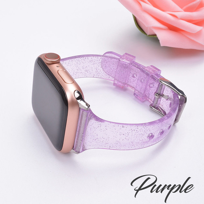 Slim Glitter Silicone Bands for Apple Watch 38/40/41mm and 42/44/45/46/49mm All Series Replacement Strap  for iWatch Series 10/9/8/7/6/5/4/3/2/1/SE