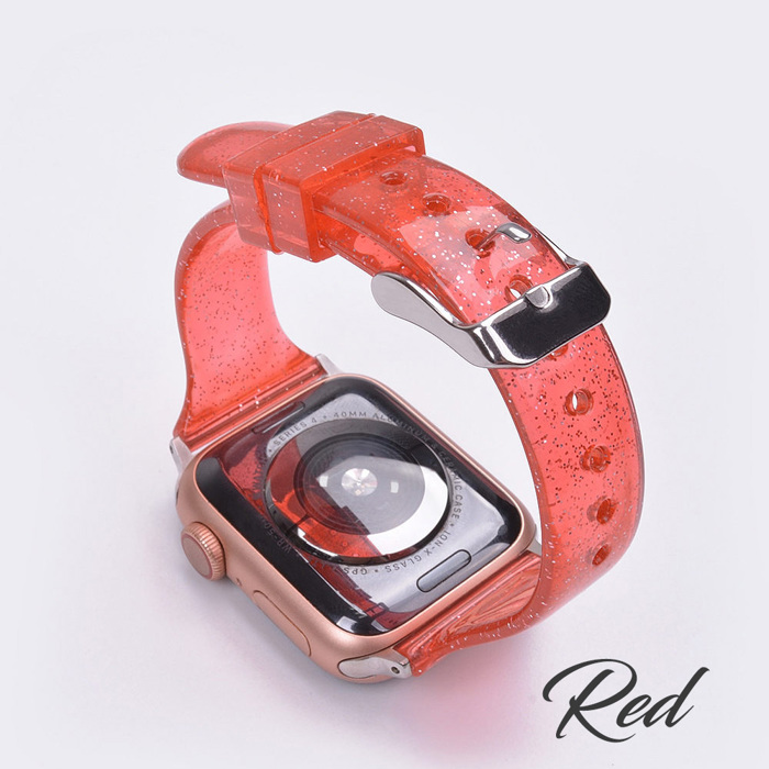 Slim Glitter Silicone Bands for Apple Watch 38/40/41mm and 42/44/45/46/49mm All Series Replacement Strap  for iWatch Series 10/9/8/7/6/5/4/3/2/1/SE