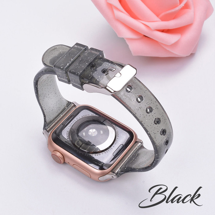 Slim Glitter Silicone Bands for Apple Watch 38/40/41mm and 42/44/45/46/49mm All Series Replacement Strap  for iWatch Series 10/9/8/7/6/5/4/3/2/1/SE