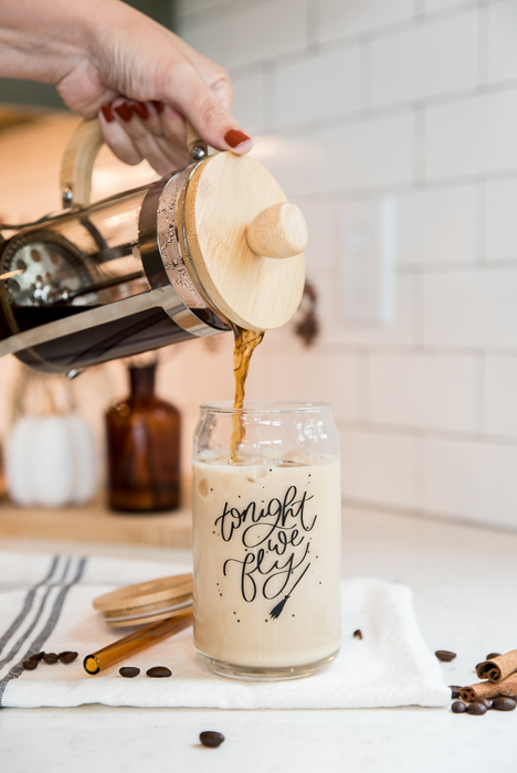 Tonight We Fly | Can Glass | Iced Coffee | Fall and Halloween | Eco Friendly | Dishwasher and Microwave Safe | 16 oz