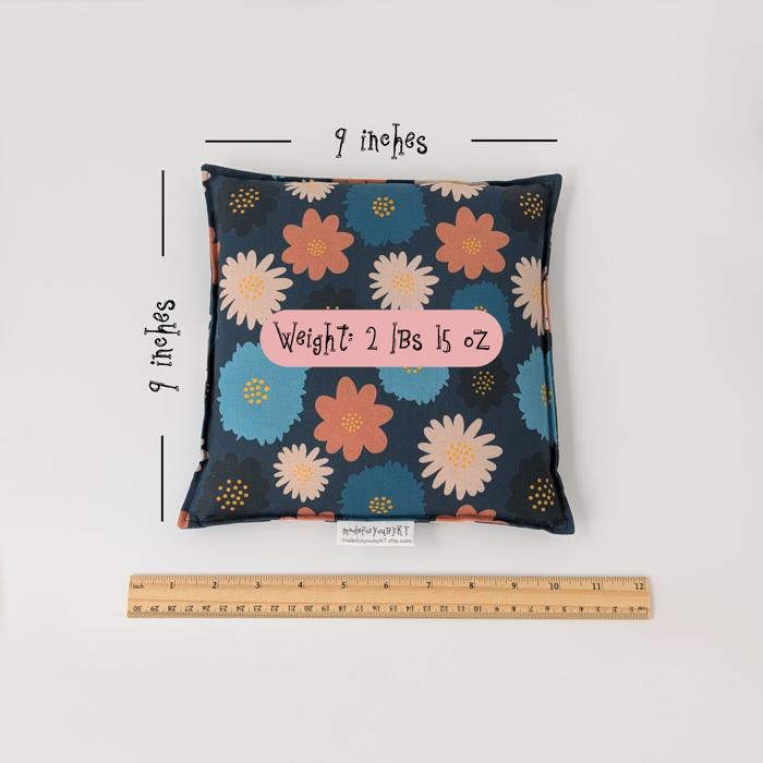 Personalized Square Rice Bag | Rice Heating Pad | 9 x 9 inches