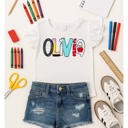  Girl's Personalized Back to School Flutter Sleeve Top