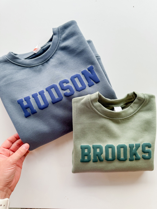 Boy's Puff Name Sweatshirts - Infant Sizes