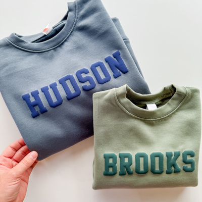 Boy's Puff Name Sweatshirts - Infant Sizes