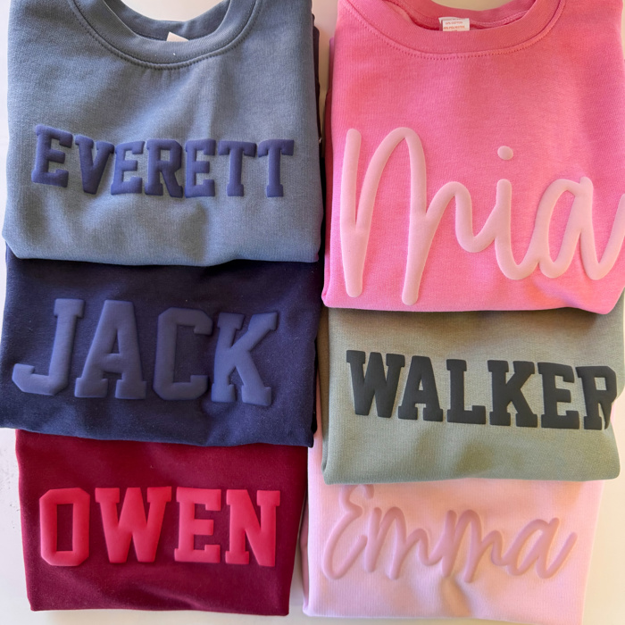 Custom Puff Name Fleece Sweatshirts for Kids