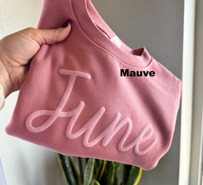 Personalized Puff Print Bubble Gum Crewneck Sweatshirt