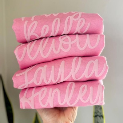 Personalized Puff Print Bubble Gum Crewneck Sweatshirt