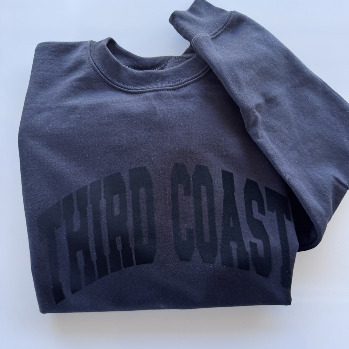 Custom Oversized One-Word Sweatshirt | Tonal | Raised Flocked Lettering