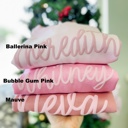  Personalized Puff Print Bubble Gum Crewneck Sweatshirt