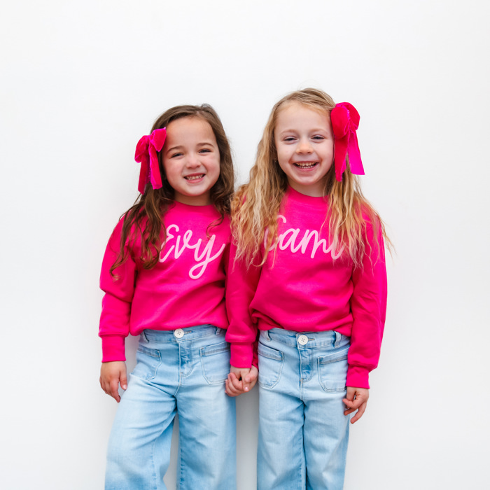 Youth Monogram Puff Print Sweatshirt