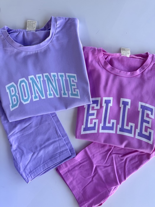 Girl's Personalized Biker Shorts Set