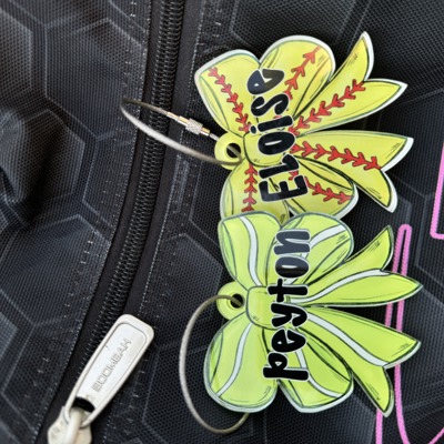 Personalized Sports Bow Bag Tag | Custom Name Tag | Easter Basket Stuffer for Girls