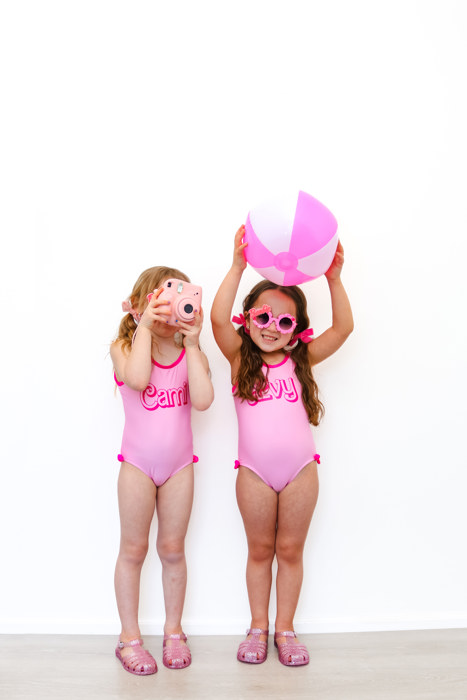 Toddler Barbie Inspired Personalized One Piece Bathing Suit