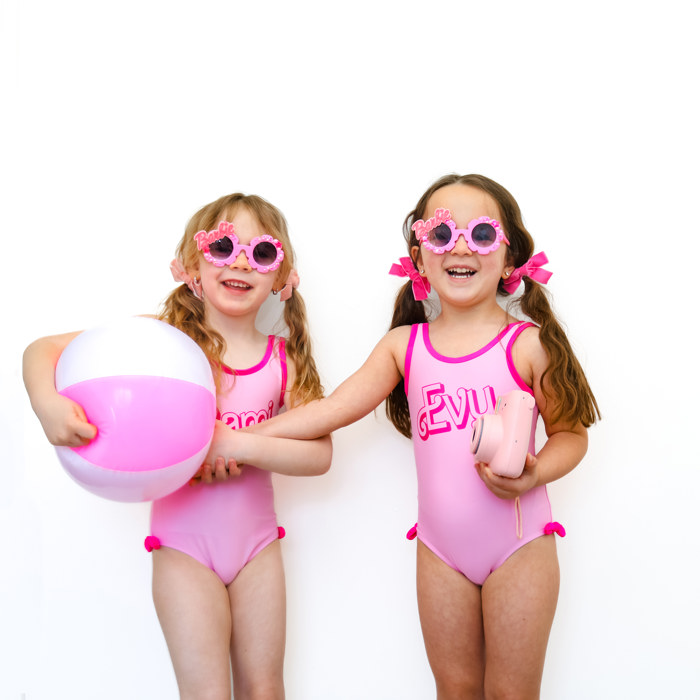 Toddler Barbie Inspired Personalized One Piece Bathing Suit