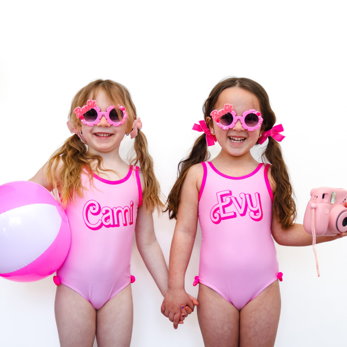 Toddler Barbie Inspired Personalized One Piece Bathing Suit