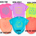  Neon Mascot Doodle Comfort Color Tees - Over 100 mascots!
