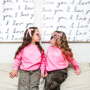  Personalized Puff Print Bubble Gum Crewneck Sweatshirt