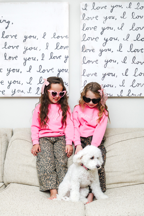 Personalized Puff Print Bubble Gum Crewneck Sweatshirt
