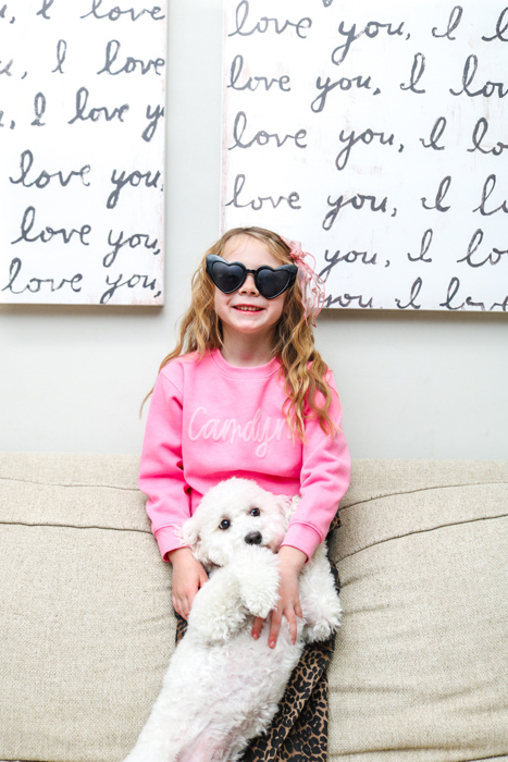 Personalized Puff Print Bubble Gum Crewneck Sweatshirt