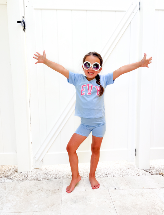 Girl's Personalized Biker Shorts Set