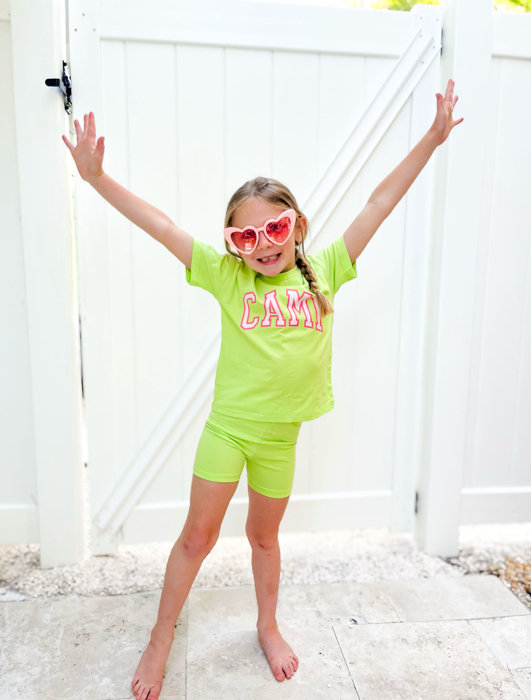 Girl's Personalized Biker Shorts Set