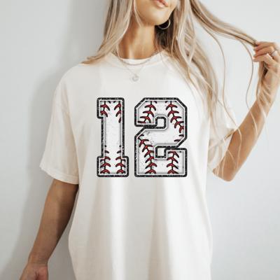 Custom Baseball Number Graphic Tee