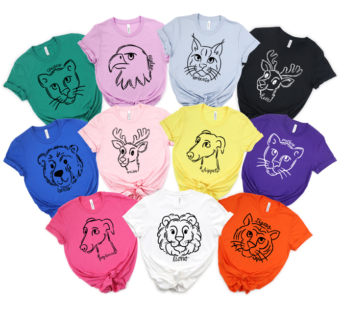 Custom Doodle Mascot T-Shirts - over 100 Masocts!