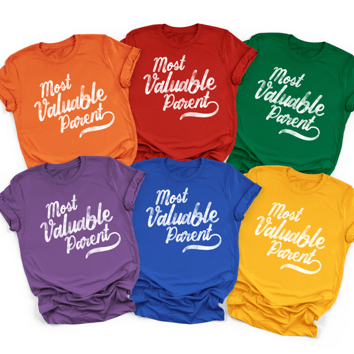 Most Valuable Parent Graphic Tee | MVP Mom Dad Shirt | Game Day Parent Tee | 10+ Colors