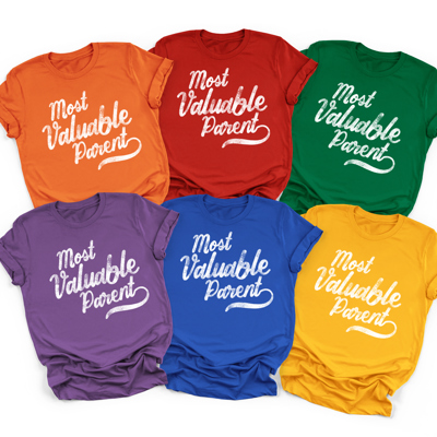 Most Valuable Parent Graphic Tee | MVP Mom Dad Shirt | Game Day Parent Tee | 10+ Colors