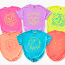 Neon Mascot Doodle Comfort Color Tees - Over 100 mascots!