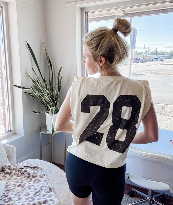 Custom Oversized Number Boxy Tank Top