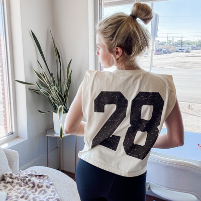 Custom Oversized Number Boxy Tank Top