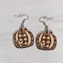 Plaid Natural Festive Pumpkin Earrings