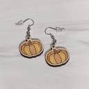 Fabric Orange Festive Pumpkin Earrings