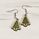 Trees Green Winter Holiday Earrings